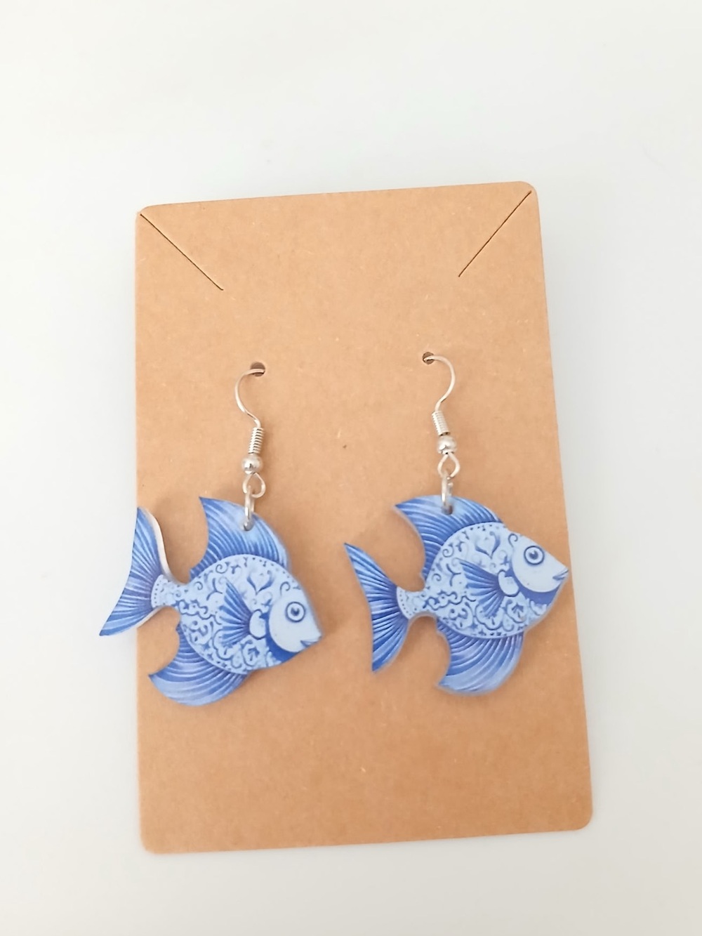Fashion Jewelry Blue Fish Dangle Earrings - Decorative Ocean Motif
